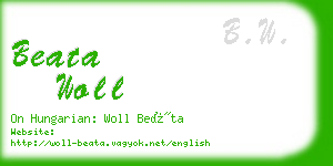 beata woll business card